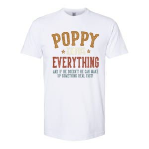 Poppy Knows Everything Humorous FatherS Day Poppy Softstyle CVC T-Shirt