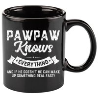 Pawpaw Knows Everything 60th Gift Funny Fathers Day 11oz C Handle Ceramic Mug