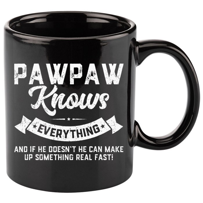 Pawpaw Knows Everything 60th Gift Funny Fathers Day 11oz C Handle Ceramic Mug