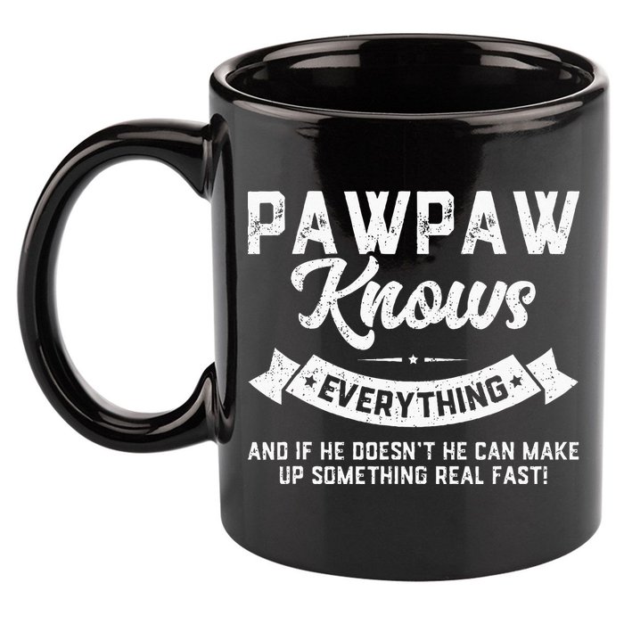 Pawpaw Knows Everything 60th Gift Funny Fathers Day 11oz C Handle Ceramic Mug