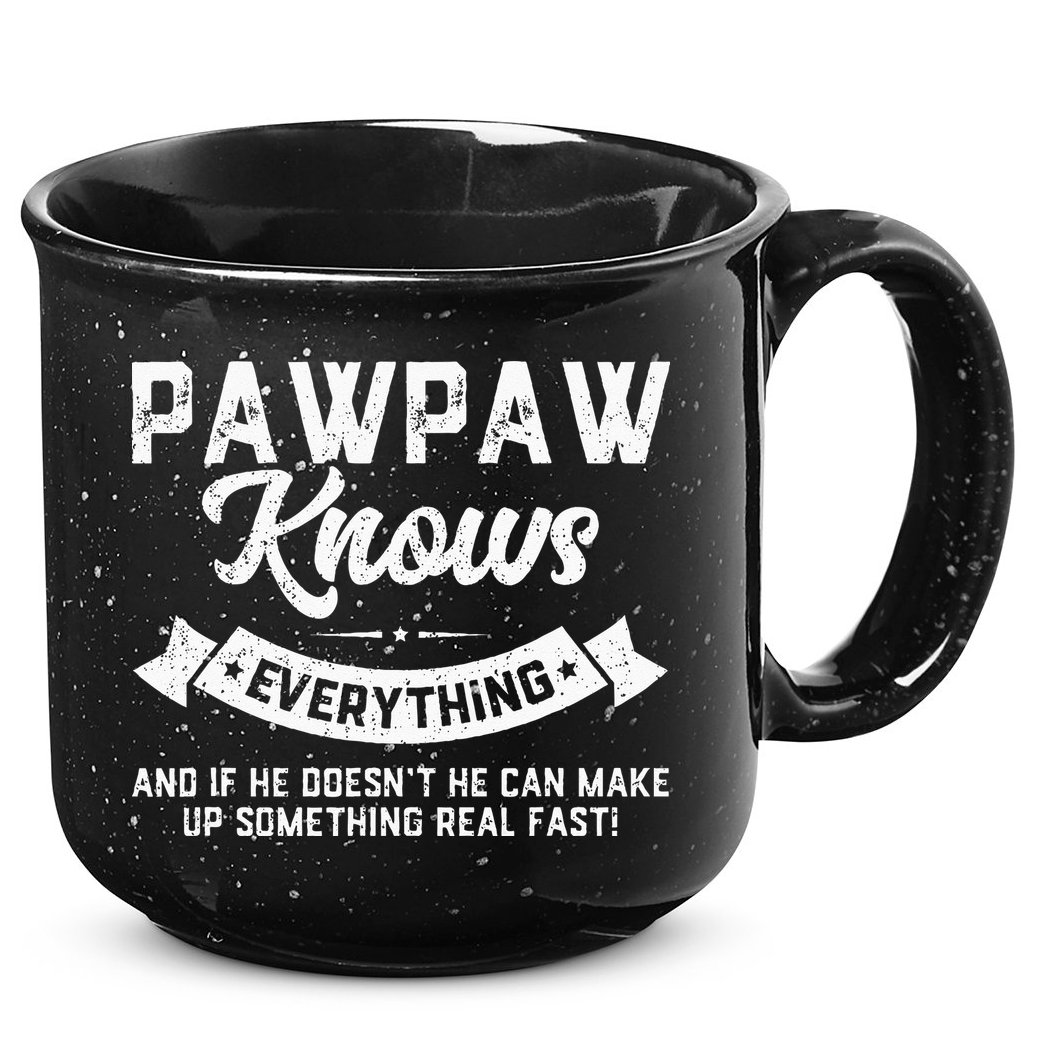 Pawpaw Knows Everything 60th Gift Funny Fathers Day 15oz Campfire Ceramic Mug
