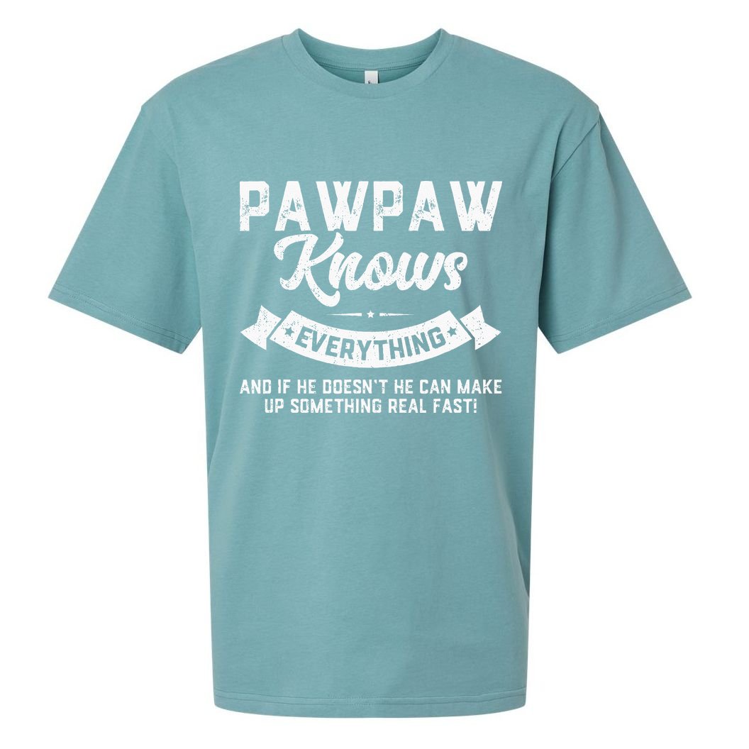 Pawpaw Knows Everything 60th Gift Funny Fathers Day Sueded Cloud Jersey T-Shirt