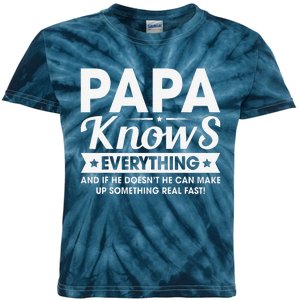 Papa Knows Everything Funny FathersDay Birthday For Dad Papa Kids Tie-Dye T-Shirt