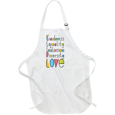 Pretty Kindness Equality Inclusion Diversity LOVE Full-Length Apron With Pockets