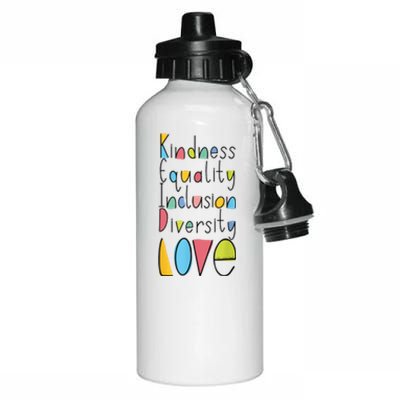 Pretty Kindness Equality Inclusion Diversity LOVE Aluminum Water Bottle