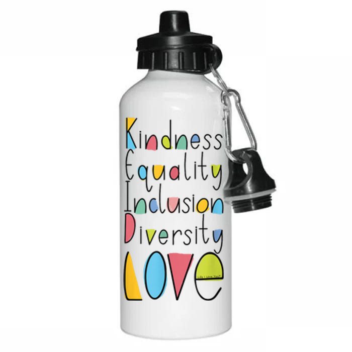 Pretty Kindness Equality Inclusion Diversity LOVE Aluminum Water Bottle