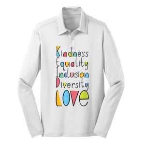 Pretty Kindness Equality Inclusion Diversity LOVE Silk Touch Performance Long Sleeve Polo