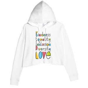 Pretty Kindness Equality Inclusion Diversity LOVE Crop Fleece Hoodie