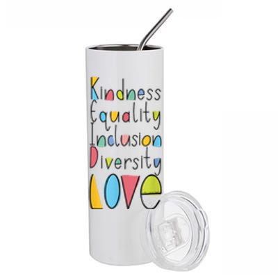 Pretty Kindness Equality Inclusion Diversity LOVE Stainless Steel Tumbler