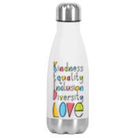 Pretty Kindness Equality Inclusion Diversity LOVE Stainless Steel Insulated Water Bottle