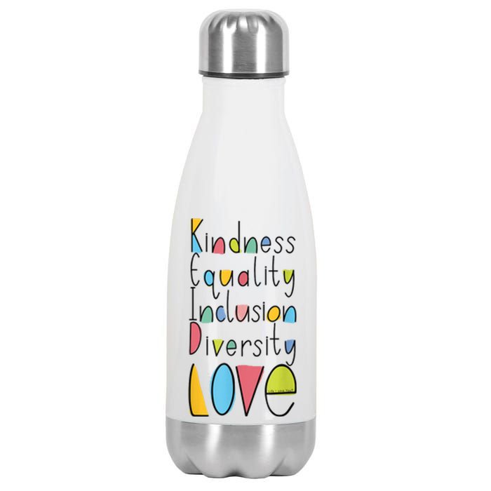 Pretty Kindness Equality Inclusion Diversity LOVE Stainless Steel Insulated Water Bottle