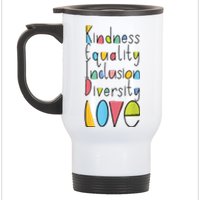 Pretty Kindness Equality Inclusion Diversity LOVE Stainless Steel Travel Mug