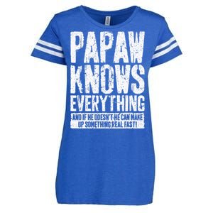 Papaw Knows Everything Funny Papaw Enza Ladies Jersey Football T-Shirt