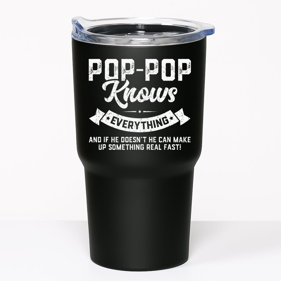 PopPop Knows Everything 60th Gift Funny Fathers Day Tumbler