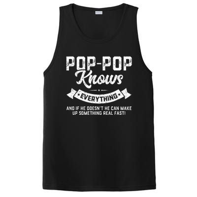 PopPop Knows Everything 60th Gift Funny Fathers Day PosiCharge Competitor Tank