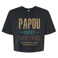 Papou Knows Everything FatherS Day Bella+Canvas Jersey Crop Tee