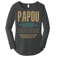 Papou Knows Everything FatherS Day Women's Perfect Tri Tunic Long Sleeve Shirt