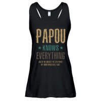 Papou Knows Everything FatherS Day Ladies Essential Flowy Tank