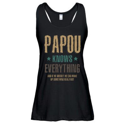 Papou Knows Everything FatherS Day Ladies Essential Flowy Tank