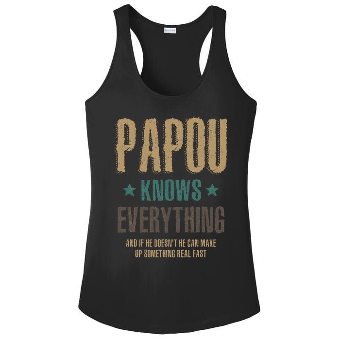 Papou Knows Everything FatherS Day Ladies PosiCharge Competitor Racerback Tank