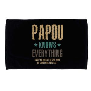 Papou Knows Everything FatherS Day Microfiber Hand Towel