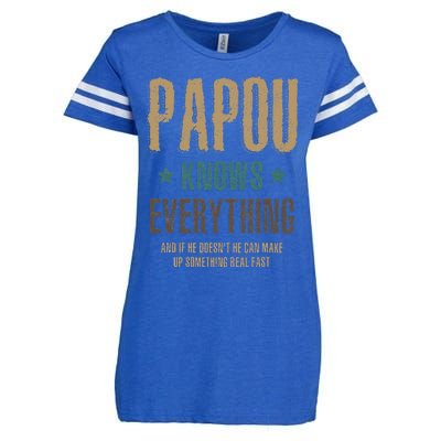 Papou Knows Everything FatherS Day Enza Ladies Jersey Football T-Shirt