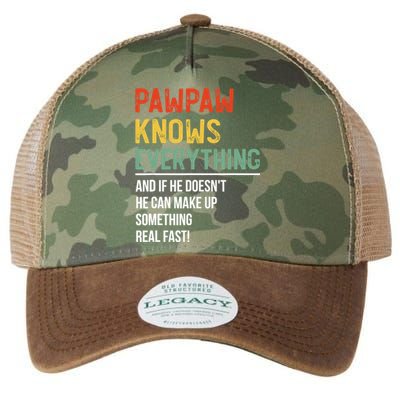 Pawpaw Knows Everything Father's Day Pawpaw Legacy Tie Dye Trucker Hat