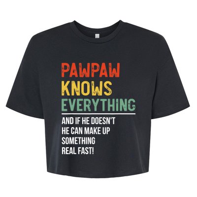 Pawpaw Knows Everything Father's Day Pawpaw Bella+Canvas Jersey Crop Tee