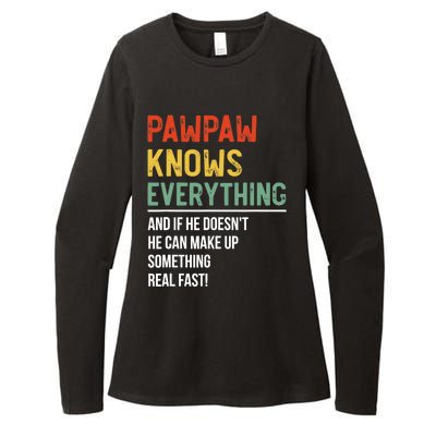 Pawpaw Knows Everything Father's Day Pawpaw Womens CVC Long Sleeve Shirt