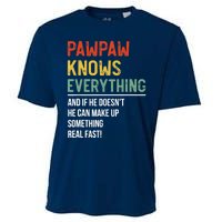 Pawpaw Knows Everything Father's Day Pawpaw Cooling Performance Crew T-Shirt