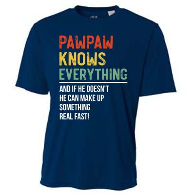 Pawpaw Knows Everything Father's Day Pawpaw Cooling Performance Crew T-Shirt