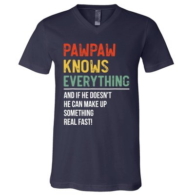 Pawpaw Knows Everything Father's Day Pawpaw V-Neck T-Shirt