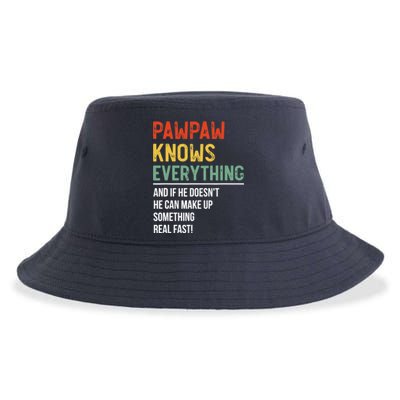 Pawpaw Knows Everything Father's Day Pawpaw Sustainable Bucket Hat