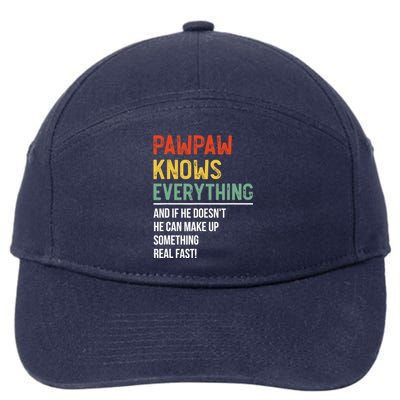 Pawpaw Knows Everything Father's Day Pawpaw 7-Panel Snapback Hat