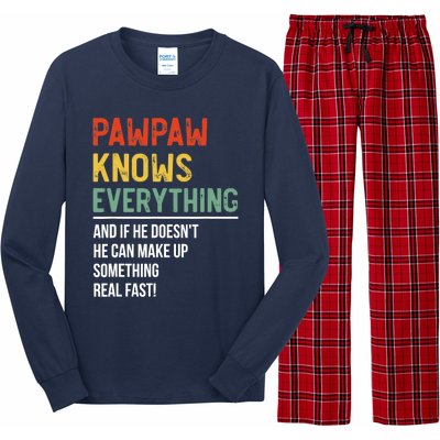 Pawpaw Knows Everything Father's Day Pawpaw Long Sleeve Pajama Set