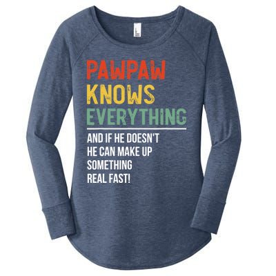 Pawpaw Knows Everything Father's Day Pawpaw Women's Perfect Tri Tunic Long Sleeve Shirt