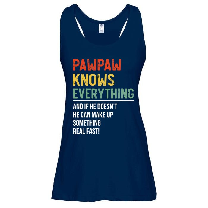 Pawpaw Knows Everything Father's Day Pawpaw Ladies Essential Flowy Tank