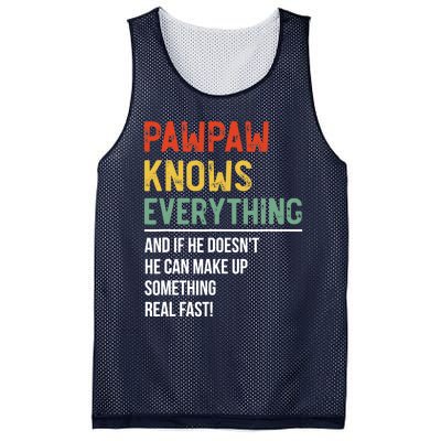 Pawpaw Knows Everything Father's Day Pawpaw Mesh Reversible Basketball Jersey Tank