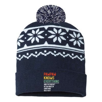 Pawpaw Knows Everything Father's Day Pawpaw USA-Made Snowflake Beanie