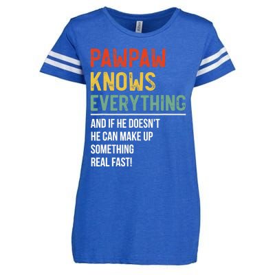 Pawpaw Knows Everything Father's Day Pawpaw Enza Ladies Jersey Football T-Shirt