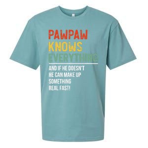 Pawpaw Knows Everything Father's Day Pawpaw Sueded Cloud Jersey T-Shirt