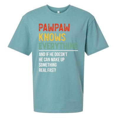 Pawpaw Knows Everything Father's Day Pawpaw Sueded Cloud Jersey T-Shirt