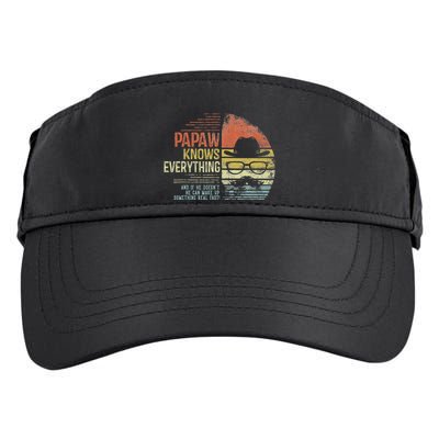 Papaw Knows Everything Funny Papaw Gag Gifts Birthday Adult Drive Performance Visor