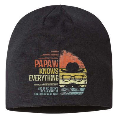 Papaw Knows Everything Funny Papaw Gag Gifts Birthday Sustainable Beanie