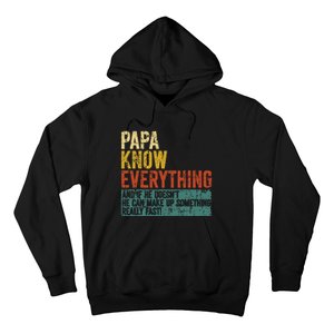 Papa Knows Everything Funny Fathers Day Gift for Papa Hoodie