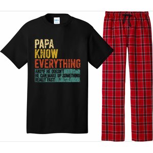 Papa Knows Everything Funny Fathers Day Gift for Papa Pajama Set