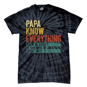 Papa Knows Everything Funny Fathers Day Gift for Papa Tie-Dye T-Shirt