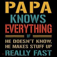 Papa Knows Everything Funny Fathers Day Gift for Papa T-Shirt