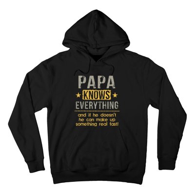 Papa Knows Everything 60th Gift Funny Fathers Day Hoodie