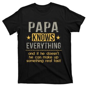 Papa Knows Everything 60th Gift Funny Fathers Day T-Shirt